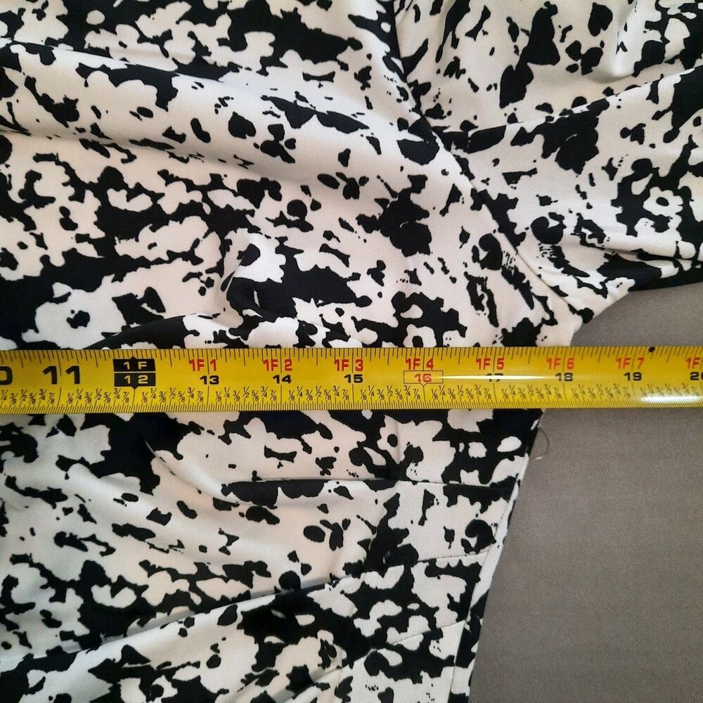 Lauren Ralph Lauren Womens 12 Black White Abstract Lined Dress - Picture 8 of 8